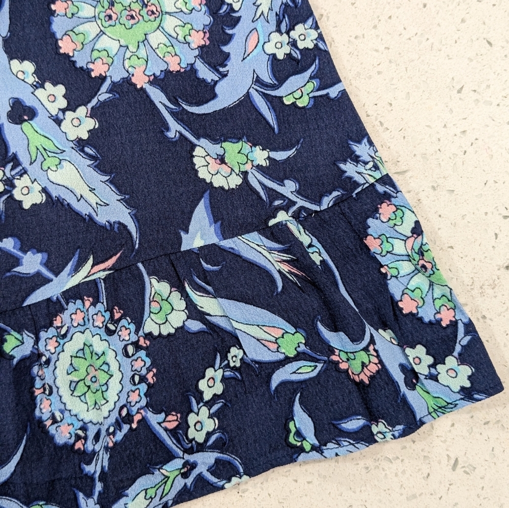 NWT Talbots Plus Sweet Garden Popover Midi Dress Blue Floral Flutter Sleeve 16W - Picture 5 of 11